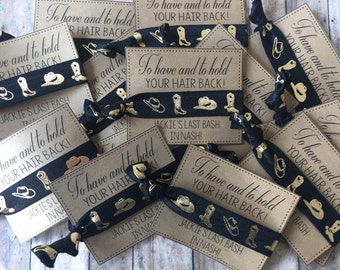 Nashlorette Hair Tie Favors: Western Bachelorette Party