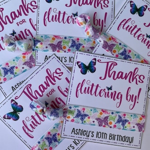 Butterfly Hair Tie Favor: Personalized Birthday Thank You