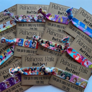 Disney Princess Party Disney princess Birthday Goodies birthday Princess favors encanto birthday  Hair tie favors,snow white Aladdin tangled