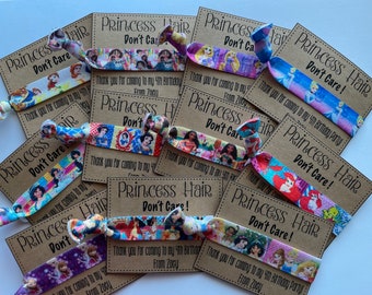 Disney Princess Party Disney princess Birthday Goodies birthday Princess favors encanto birthday  Hair tie favors,snow white Aladdin tangled