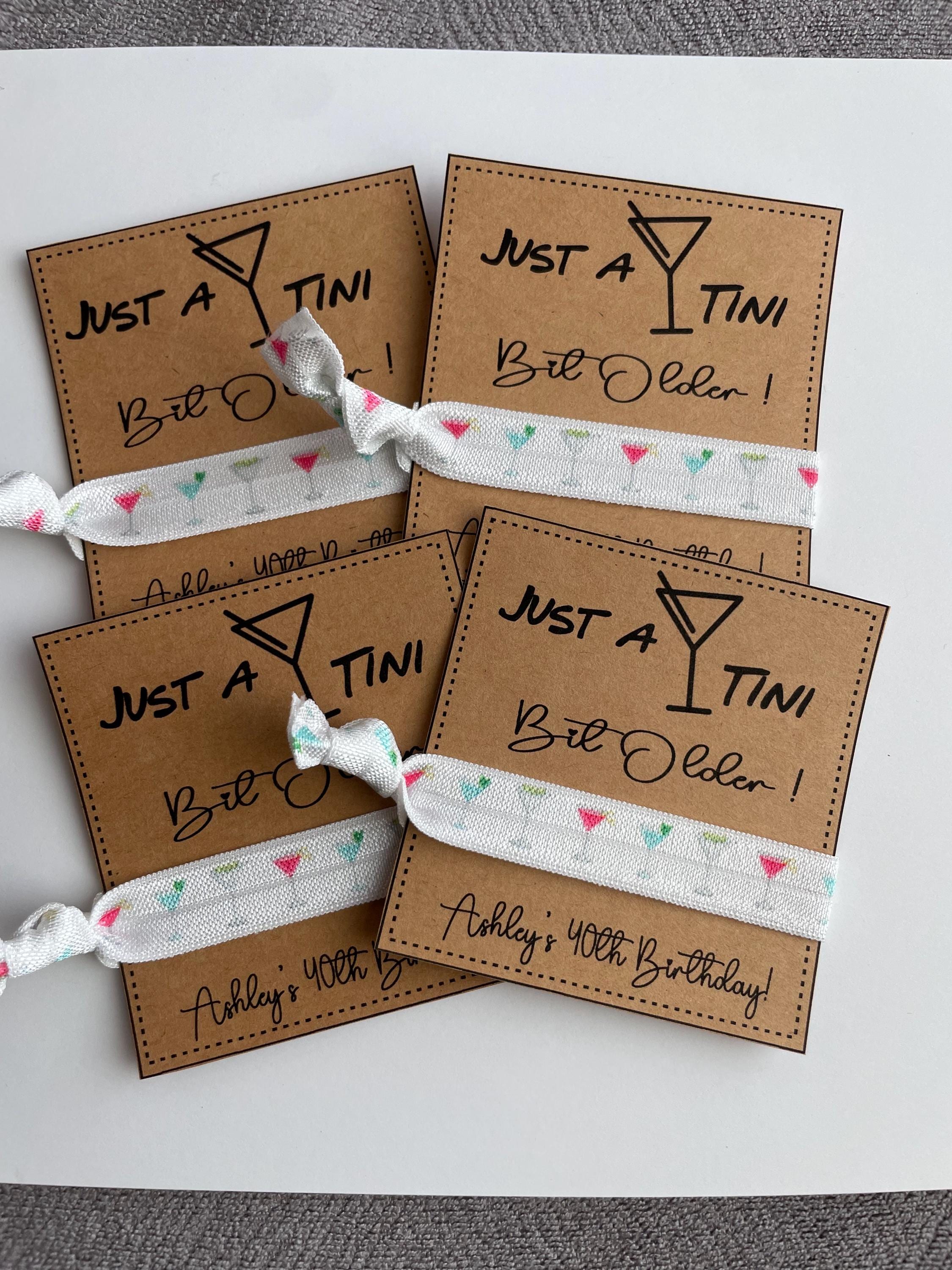 Martini birthday favors 40th birthday 50th birthday favors mixed drink martini hair tie favors 60th birthday girls night out 21st Birthday