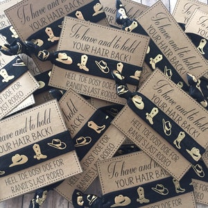 Cowgirl Bachelorette Hair Tie Favors: Western Party