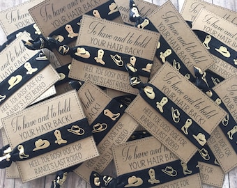 Cowgirl Bachelorette Hair Tie Favors: Western Party