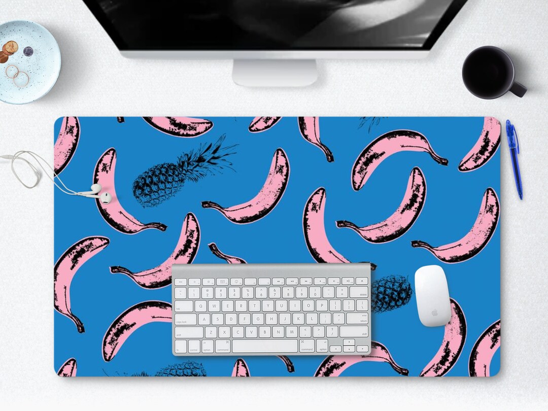 Blue Banana Desk Mat Banana Pineapple Desk Pad Modern Etsy