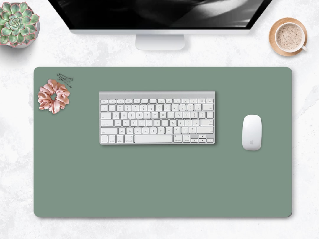 Sage Green Desk Mat Solid Green Desk Mat Boho Desk Mat Etsy