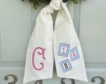 Custom Embroidered Mahjong Wreath Sash