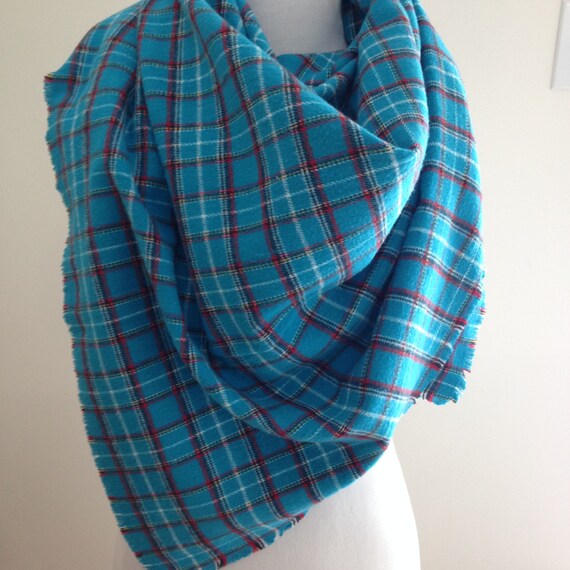 teal plaid scarf