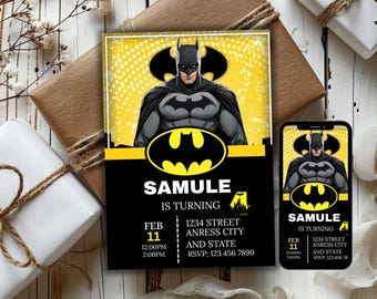 Super Hero Birthday Invitation, Editable Kids Action Party Invite, Colorful Hero Theme Template, Printable Custom Digital Download Card