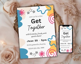 Invitation Template, Editable Party Invitation Design, Printable Event Invite Card, Custom Celebration Invitation, Digital Download