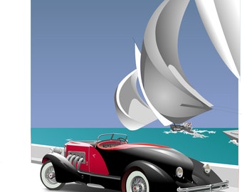 Duesenberg Boattail Racer Car