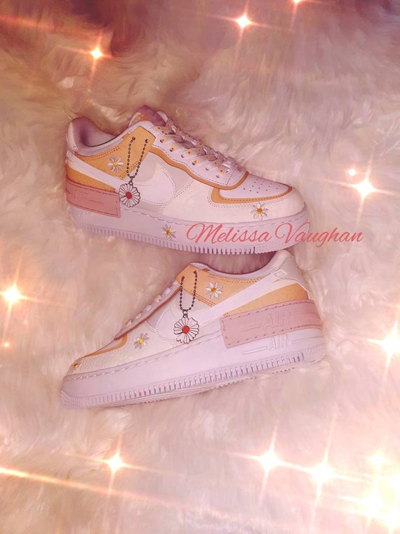 Custom Daisy Daisies Flowers Floral Air Force 1s - Etsy