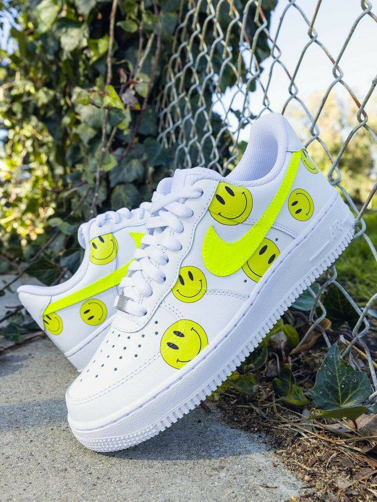 air force 1s with smiley face