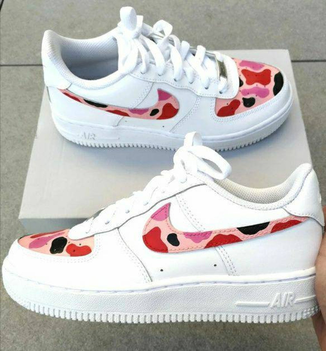 Custom Hand Painted Nike Pink Camo Air Force 1 | Etsy