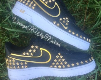 Nike air force 1 gold cheap stars