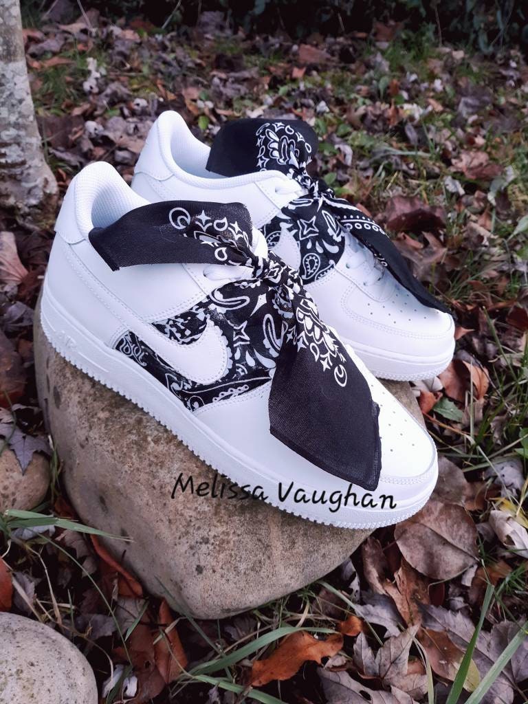 Custom Bandana Baby Air Force 1s Forces Black Air Force One Gift Sneakers Shoes