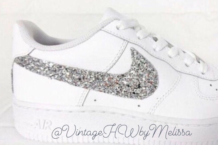 Custom Hand Painted Glitter Air Force 1s Sneakers Air - Etsy