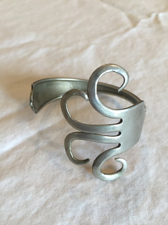 Handmade Silver Fork Bracelet - image 3