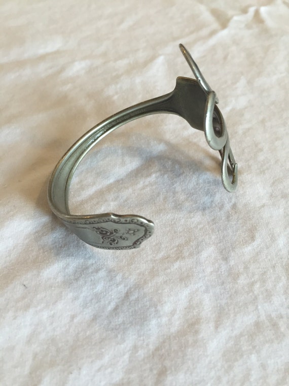 Handmade Silver Fork Bracelet - image 2