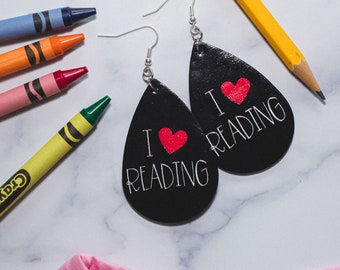 I Love Reading Earrings