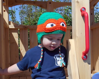 Ninja Turtle Hat Crochet PATTERN TMNT NB to Adult