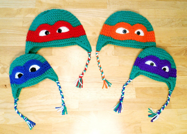 Ninja Turtle Hat Crochet PATTERN TMNT NB to Adult Etsy