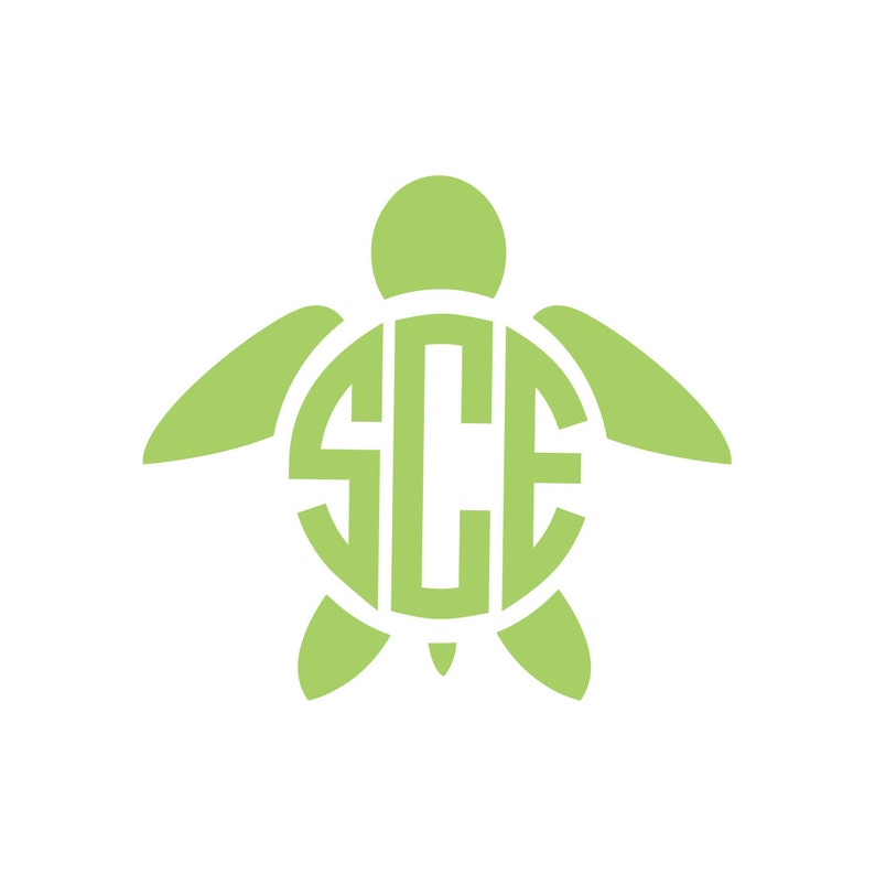 Download Turtle Monogram Vinyl Decal Icon 1 Color Choose from 14 | Etsy