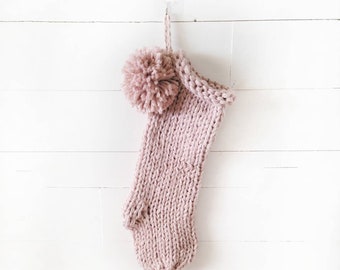 Custom Chunky Hand Knit Christmas Stocking Choose Your Color Ready To Ship