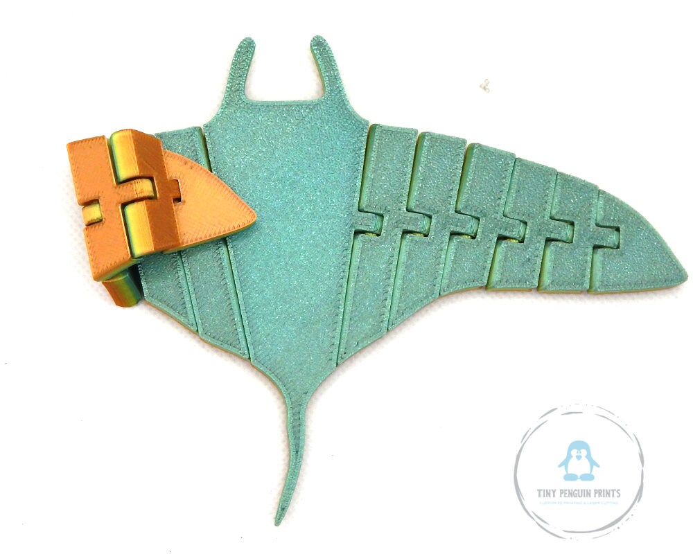 Ray Fidget Flexi Fidget Manta Ray - Articulated, 3D Printed, Toy, Gift, Fidget ...