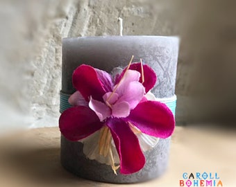 Decorative candle , flowers