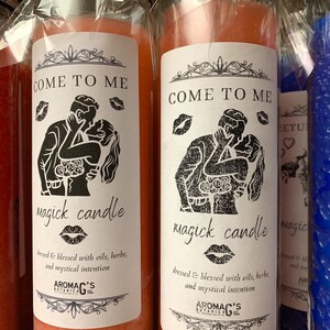 Come to Me Spell Candle - Blessed & Dressed 7 Day Candle