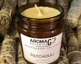 Patchouli Aromatherapy Soy Candle made with real essential oils