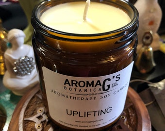 Uplifting Soy Candle - real aromatherapy soy candle scented with essential oils