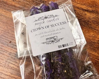Crown of Success chime spell candles - 3 pack - blessed and dressed