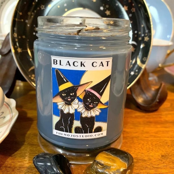 Black Cat Candle – For Clairvoyance, Charisma, and Allure - hoodoo - witchcraft
