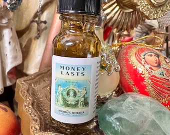Money Lasts Oil - hoodoo oil - conjure oil - witchcraft - pagan - money stay with me