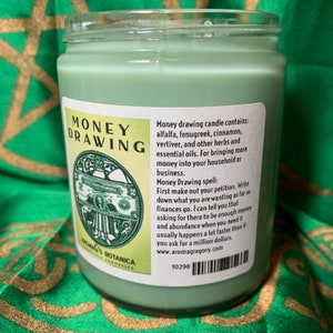 Money Drawing Soy Candle – Hoodoo Spell Candle for Wealth, Prosperity, Business Success