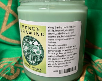 Money Drawing Soy Candle – Hoodoo Spell Candle for Wealth, Prosperity, Business Success