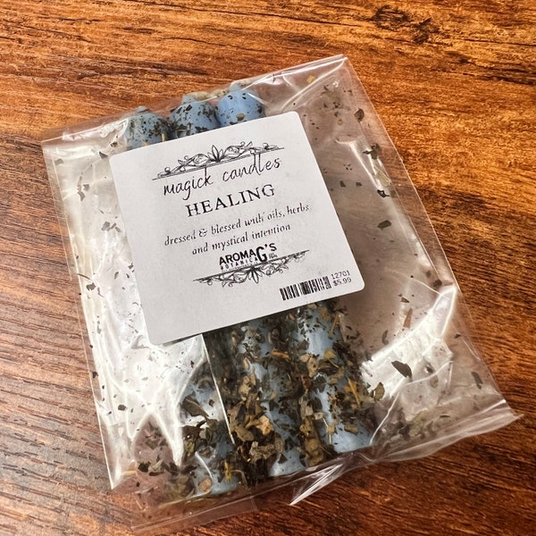 Healing chime spell candles - 3 pack - blessed and dressed