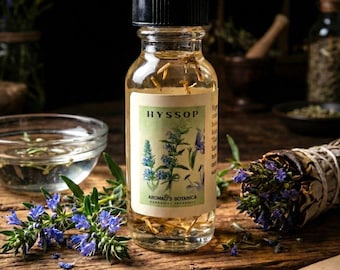 Hyssop Oil - hoodoo oil - conjure oil - witchcraft - pagan - curse removing hyssop