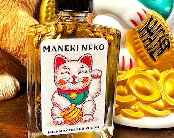 Maneki Neko Oil – Lucky Cat oil - Hoodoo Ritual Oil