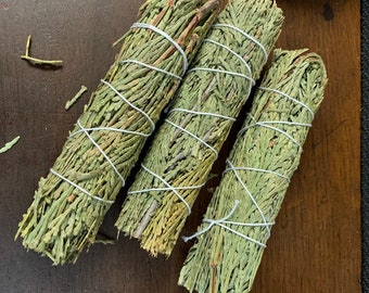 Cedar Sage Smudge Stick | Sage Bundle for Ceremony, Meditation, Altar, Home Cleansing