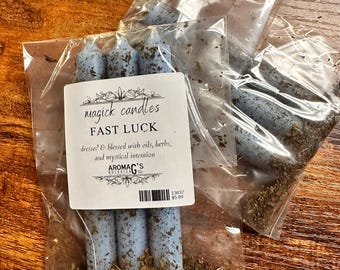 Fast Luck chime spell candles - 3 pack - blessed and dressed