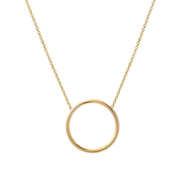 14k Gold Kreis Halskette