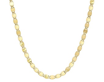 14k Gold Mirror Chain Link Necklace