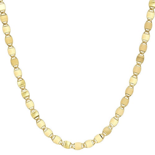 14k Gold Mirror Chain Link Necklace Etsy