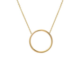 14k gold circle necklace