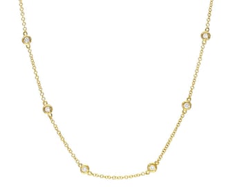 Diamond by the Yard Necklace | 14k Gold