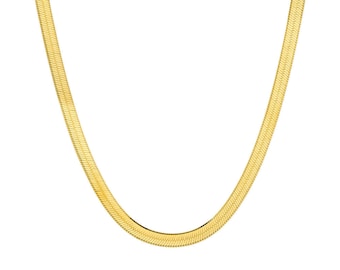 14k Gold Herringbone Chain Necklace