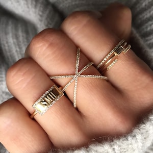 Pave Diamond Cage Ring, Diamond Statement Ring