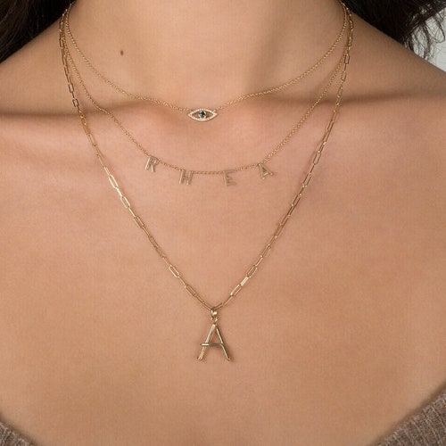 14k Gold Mirror Chain Link Necklace - Etsy